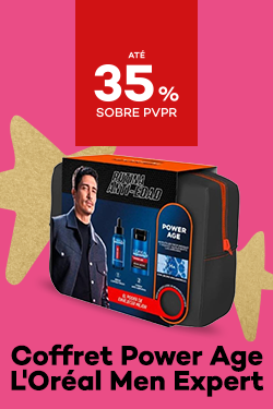 Coffret Power Age da marca Loreal Men Expert com destaque promocional de  35% sobre preço de Venda ao Público Recomendado